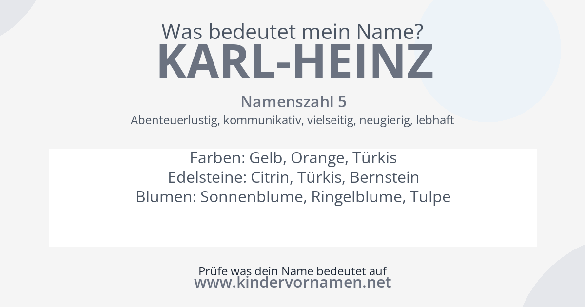Was bedeutet der Name Karl-Heinz?