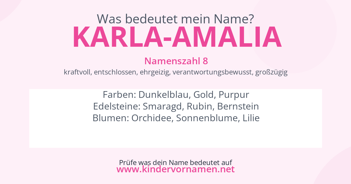 Was bedeutet der Name Karla-Amalia?