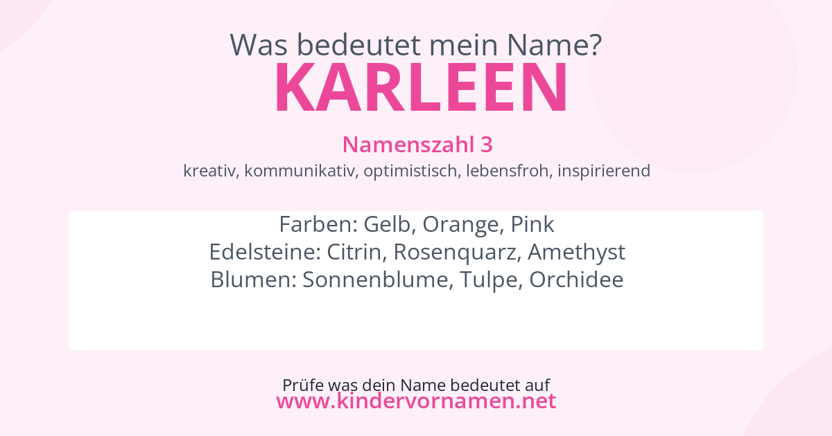 Was bedeutet der Name Karleen?