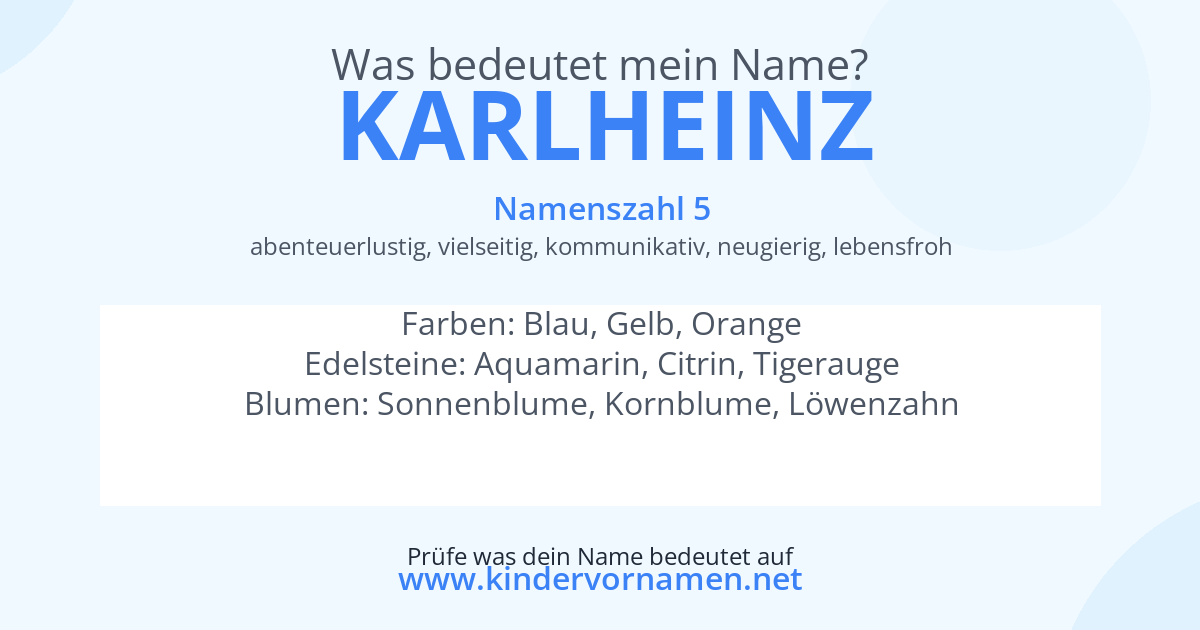 Was bedeutet der Name Karlheinz?