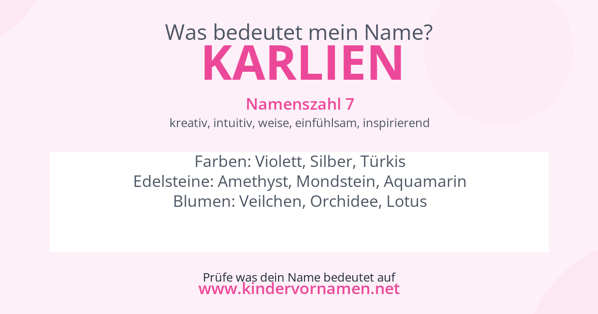 Was bedeutet der Name Karlien?