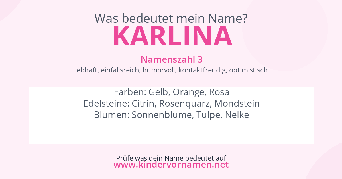 Was bedeutet der Name Karlina?