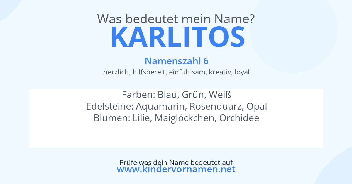 Was bedeutet der Name Karlitos?
