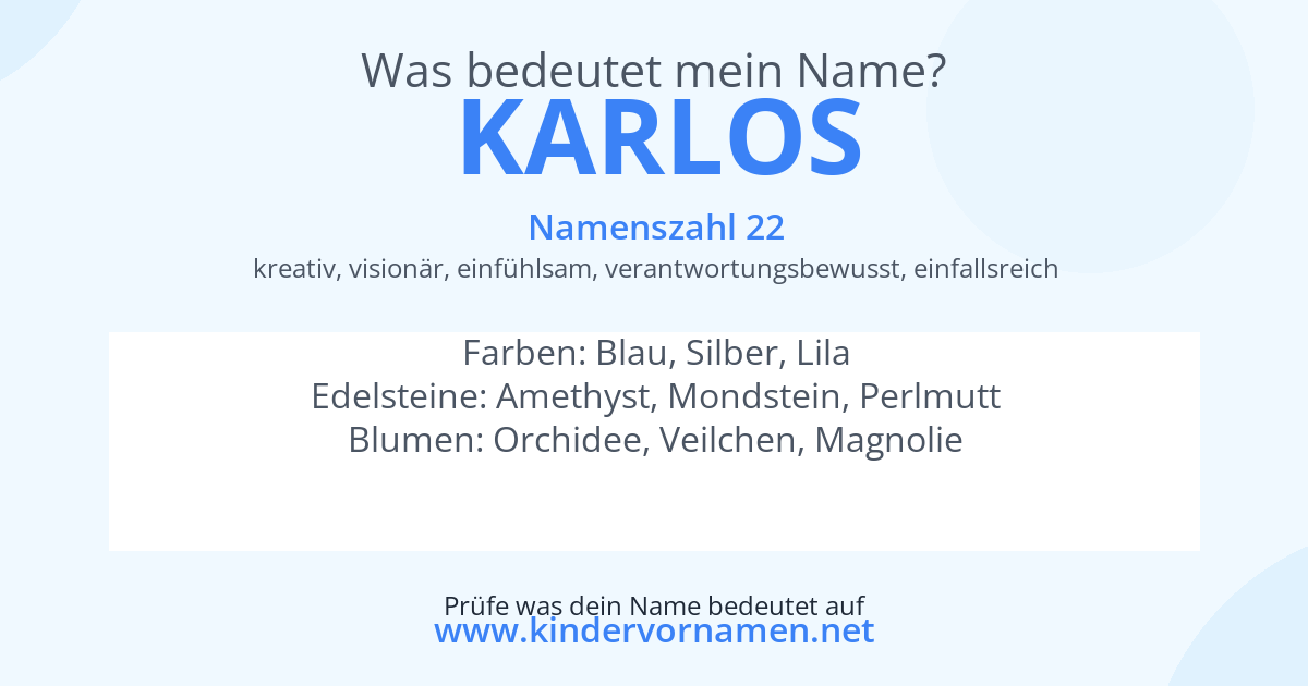 Was bedeutet der Name Karlos?