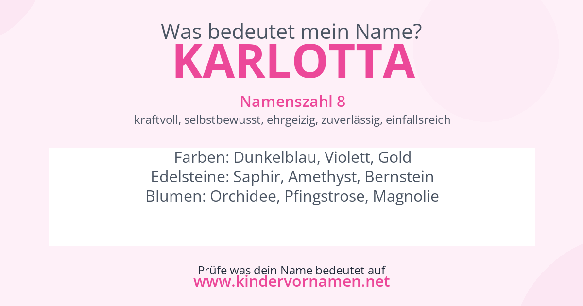 Was bedeutet der Name Karlotta?
