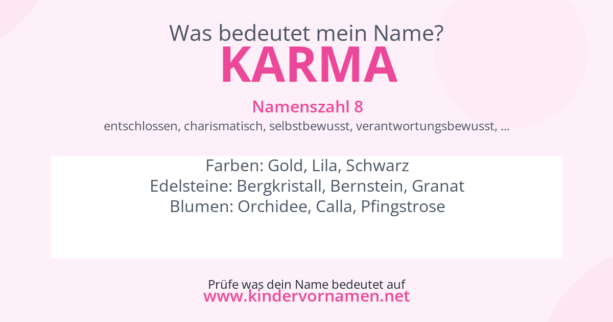 Was bedeutet der Name Karma?