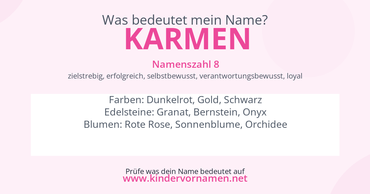 Was bedeutet der Name Karmen?