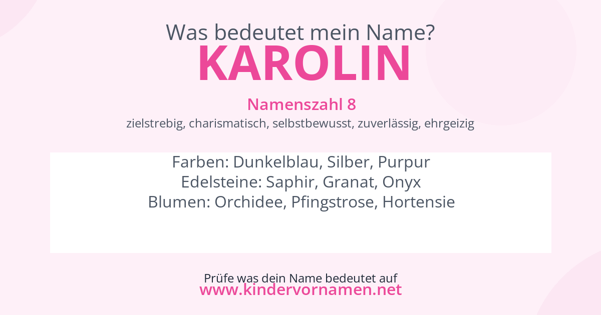 Was bedeutet der Name Karolin?