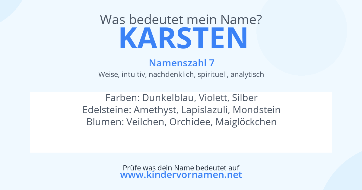 Was bedeutet der Name Karsten?