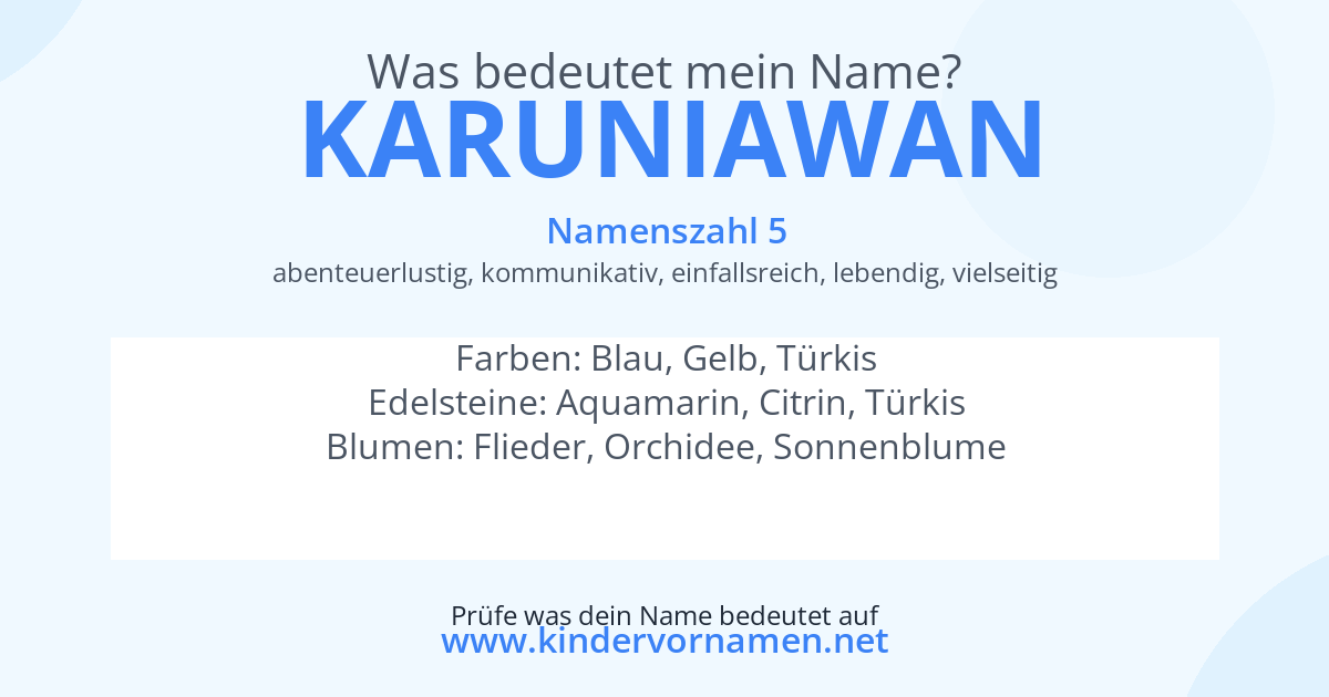 Was bedeutet der Name Karuniawan?