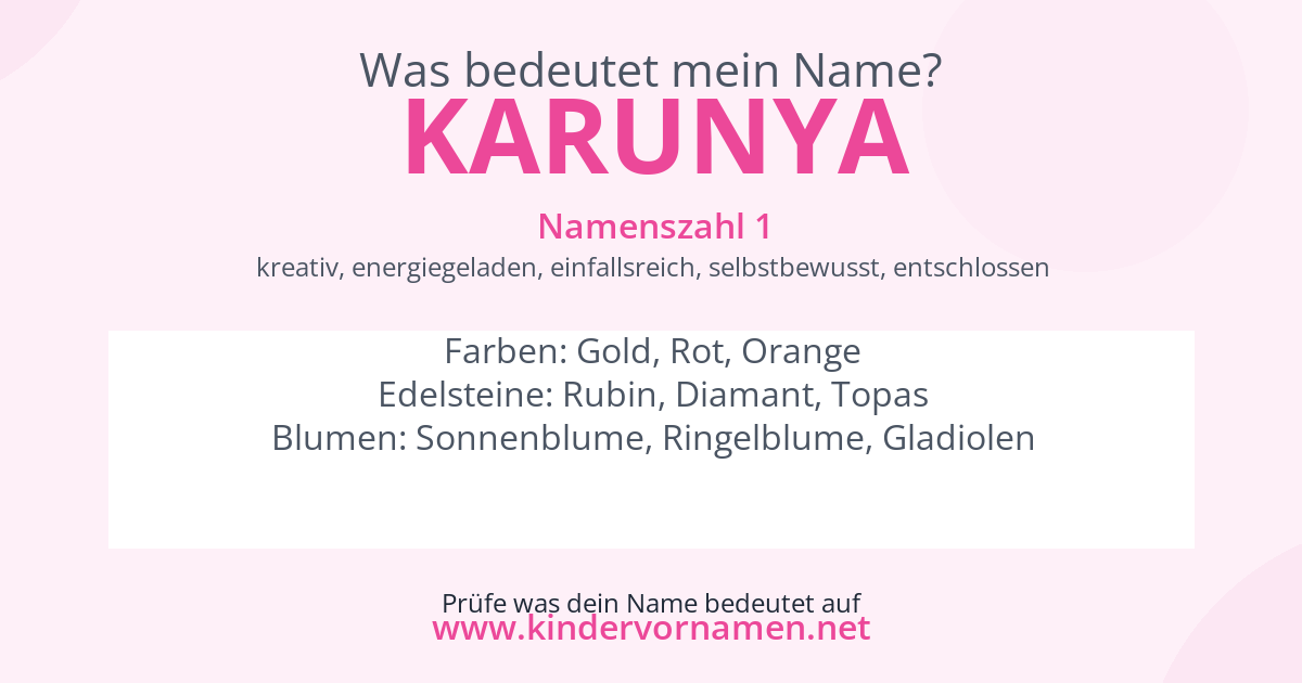 Was bedeutet der Name Karunya?