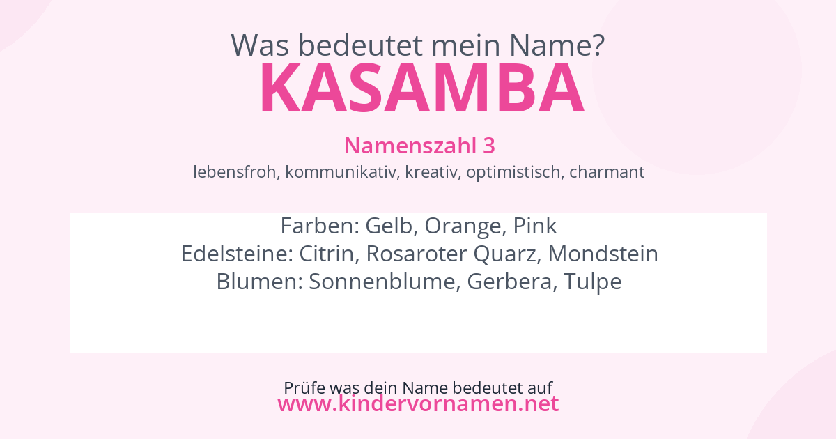 Was bedeutet der Name Kasamba?