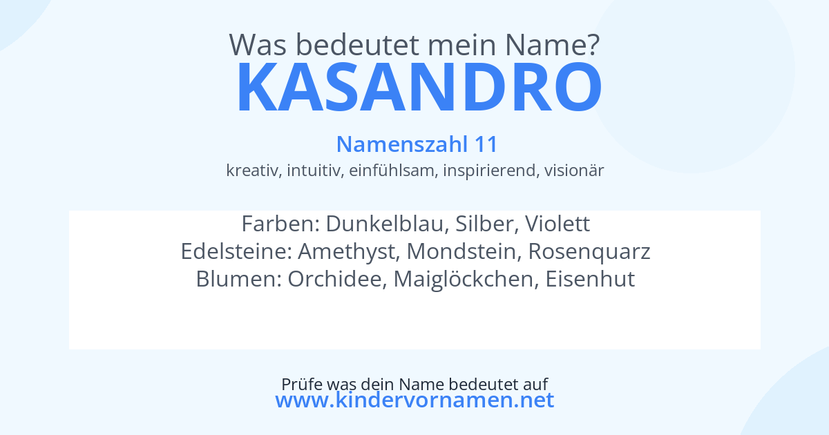 Was bedeutet der Name Kasandro?