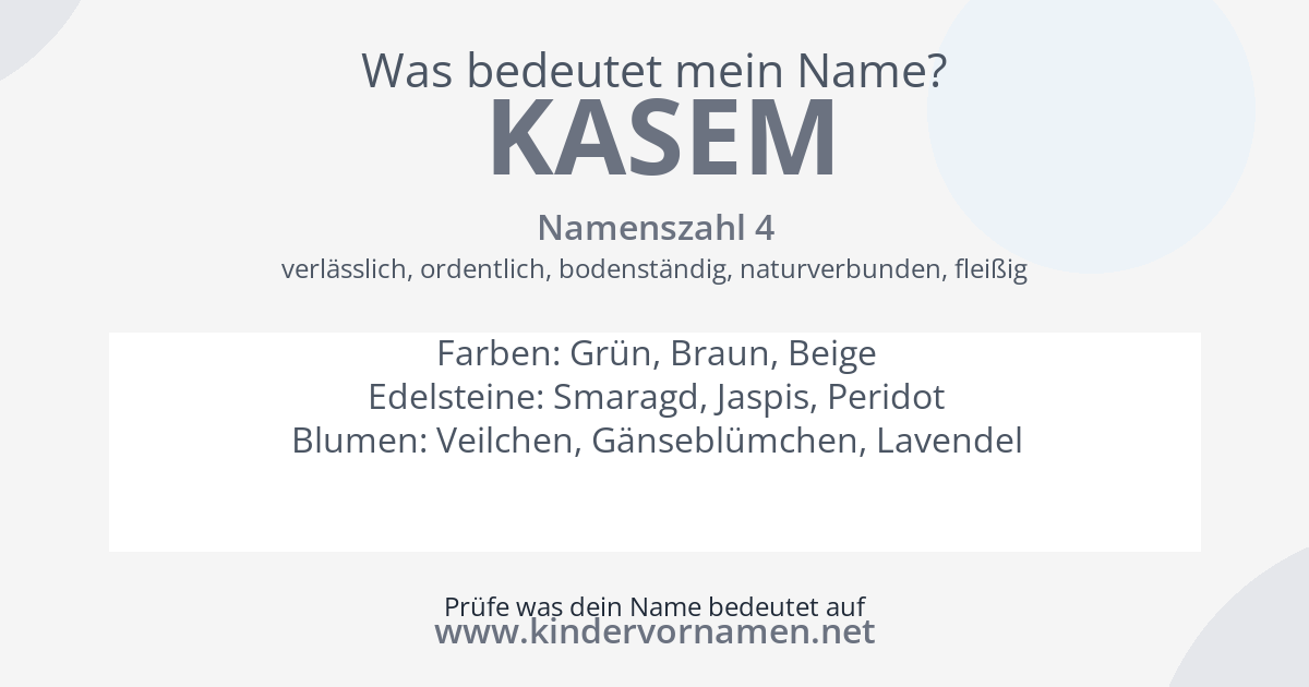 Was bedeutet der Name Kasem?