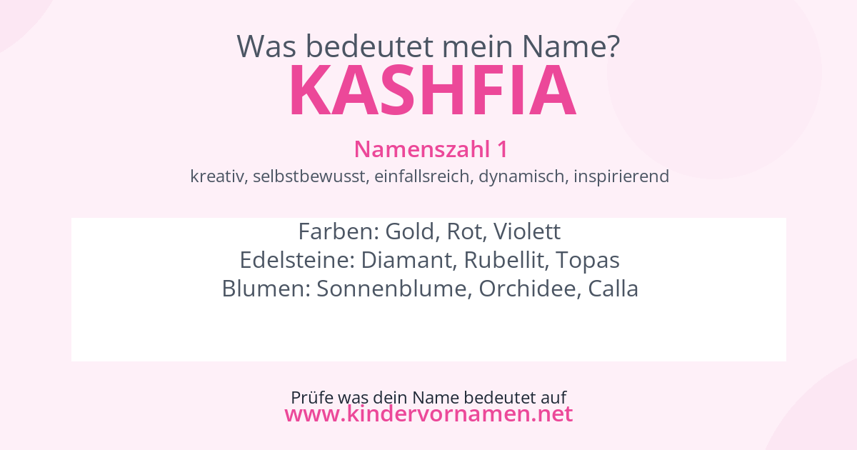 Was bedeutet der Name Kashfia?