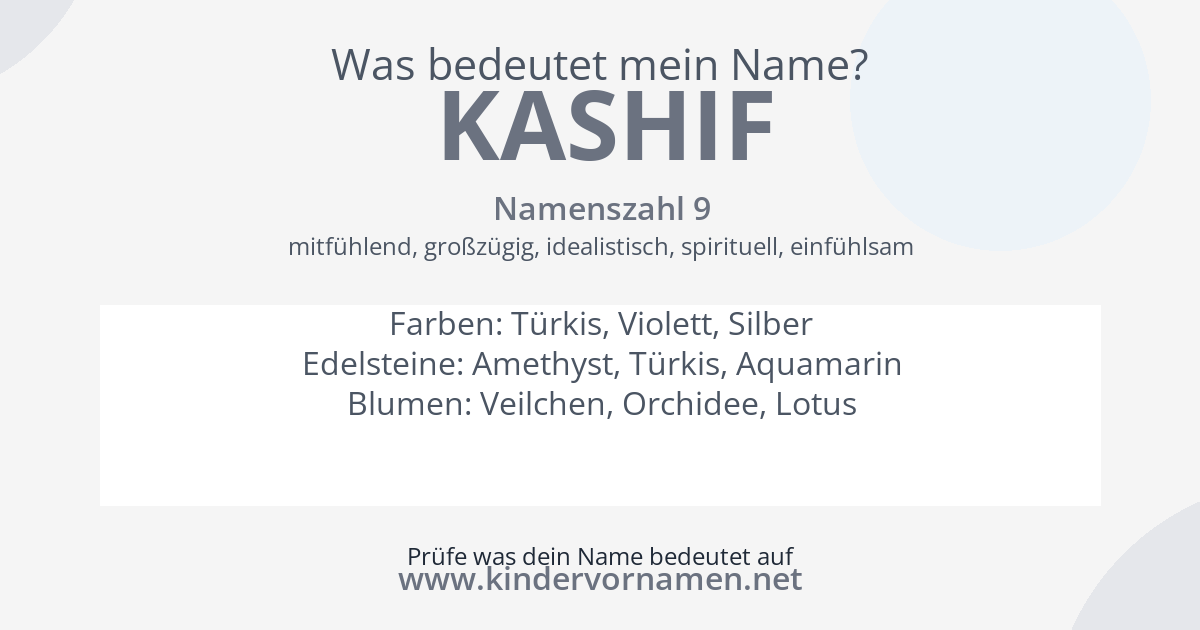 Was bedeutet der Name Kashif?