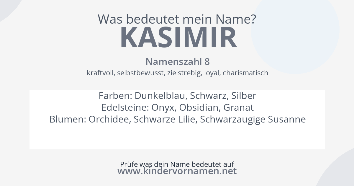 Was bedeutet der Name Kasimir?