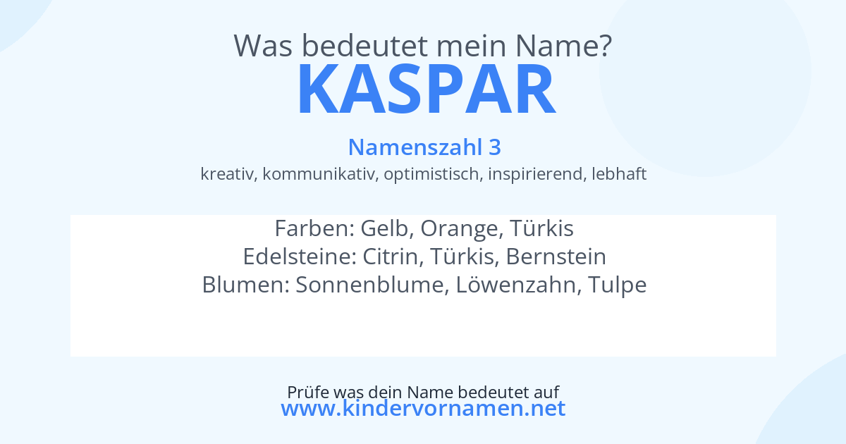 Was bedeutet der Name Kaspar?