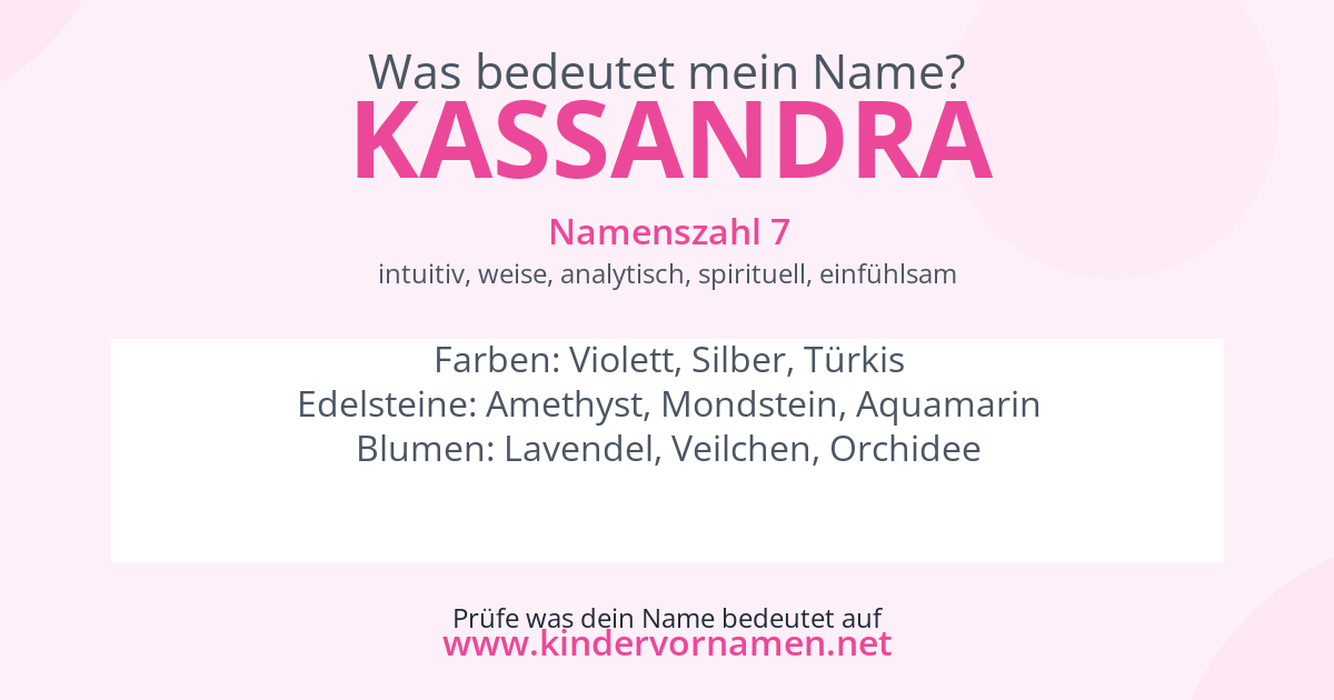 Was bedeutet der Name Kassandra?
