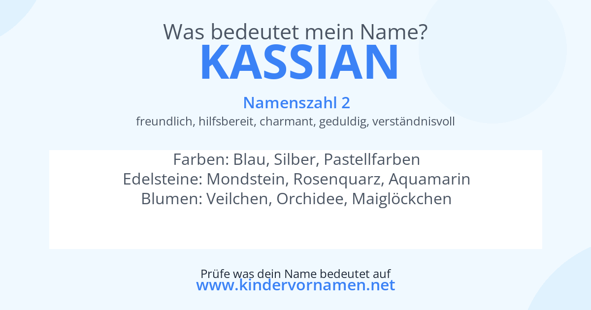 Was bedeutet der Name Kassian?