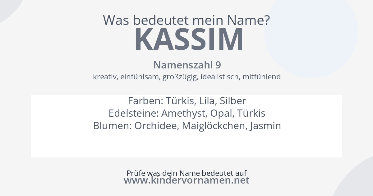 Was bedeutet der Name Kassim?