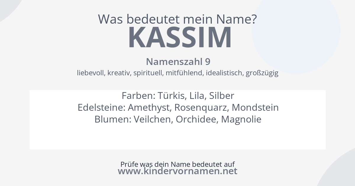 Was bedeutet der Name Kassim?