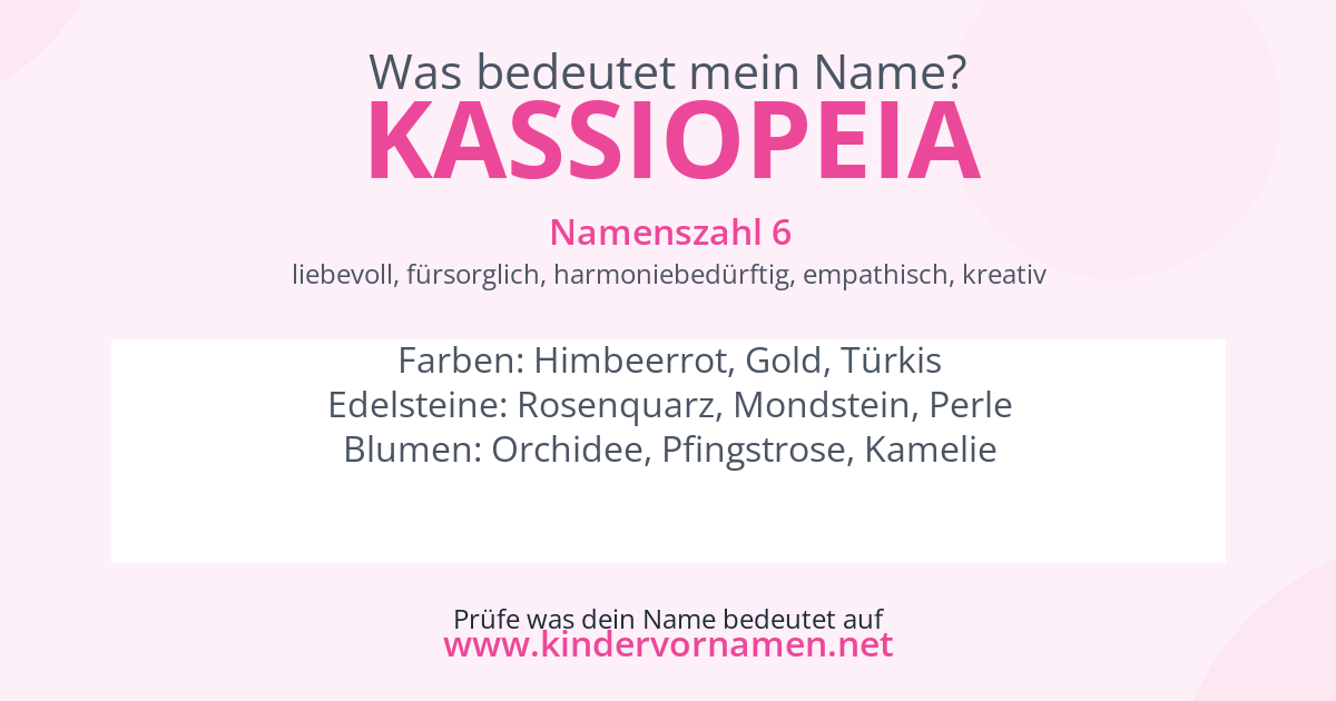 Was bedeutet der Name Kassiopeia?