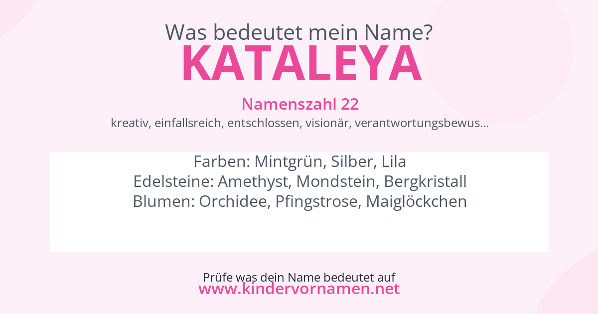 Was bedeutet der Name Kataleya?
