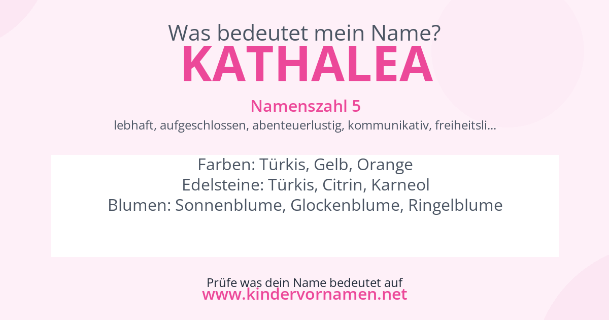 Was bedeutet der Name Kathalea?
