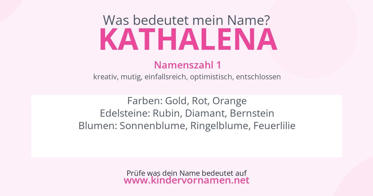 Was bedeutet der Name Kathalena?