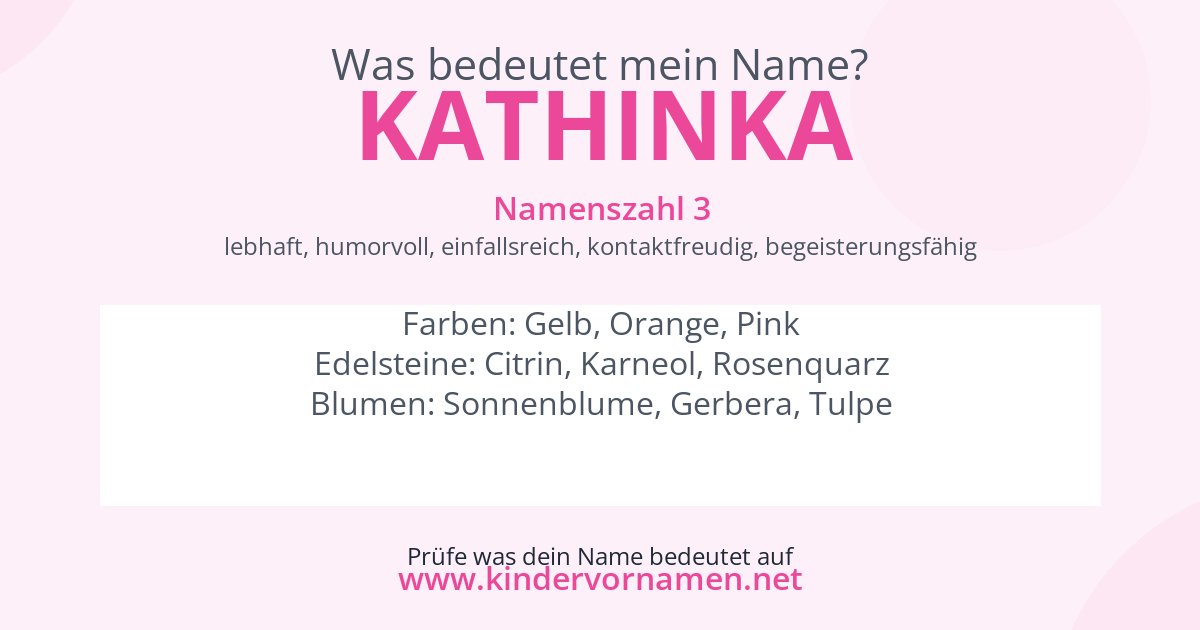 Was bedeutet der Name Kathinka?