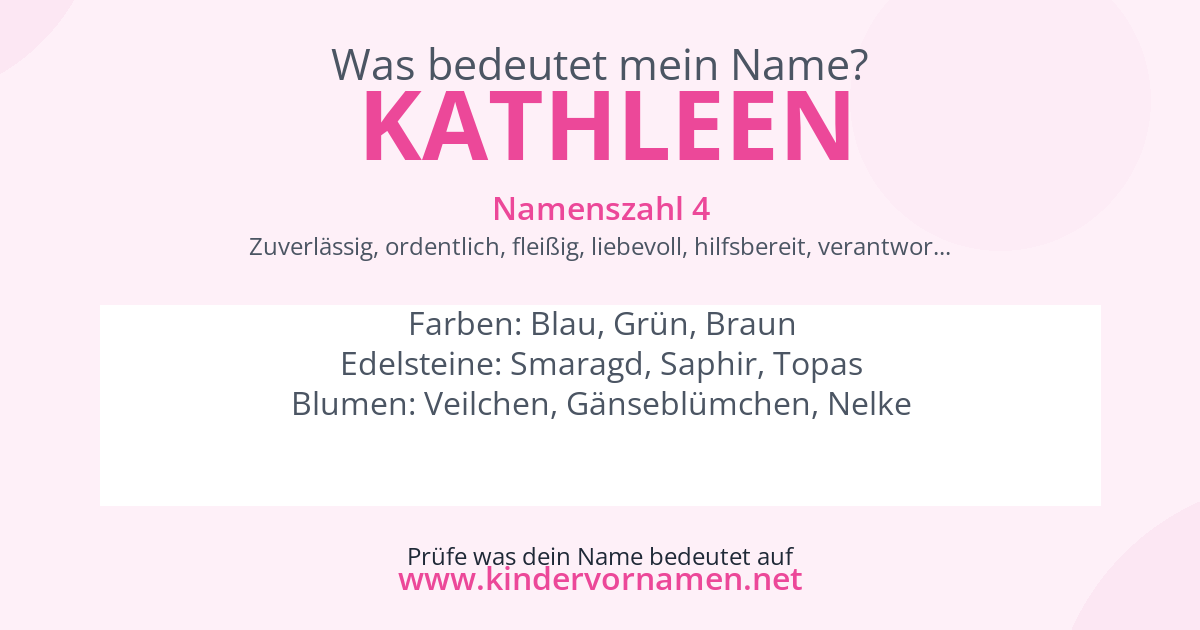 Was bedeutet der Name Kathleen?