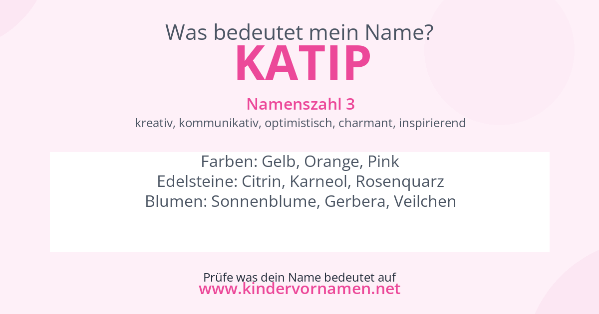 Was bedeutet der Name Katip?