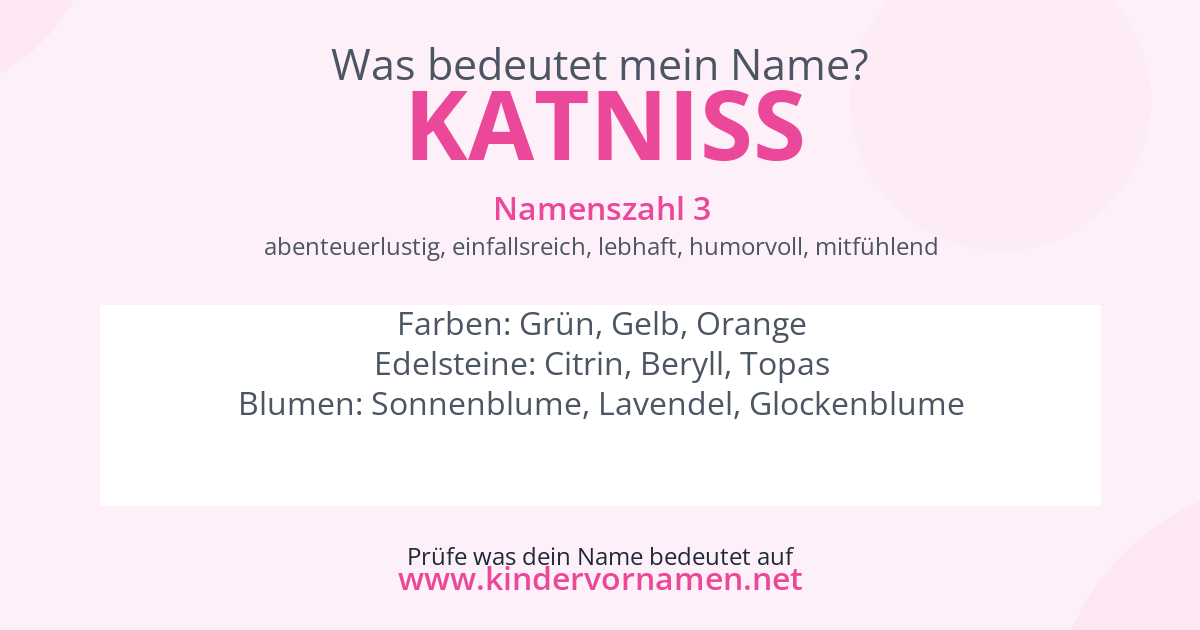 Was bedeutet der Name Katniss?