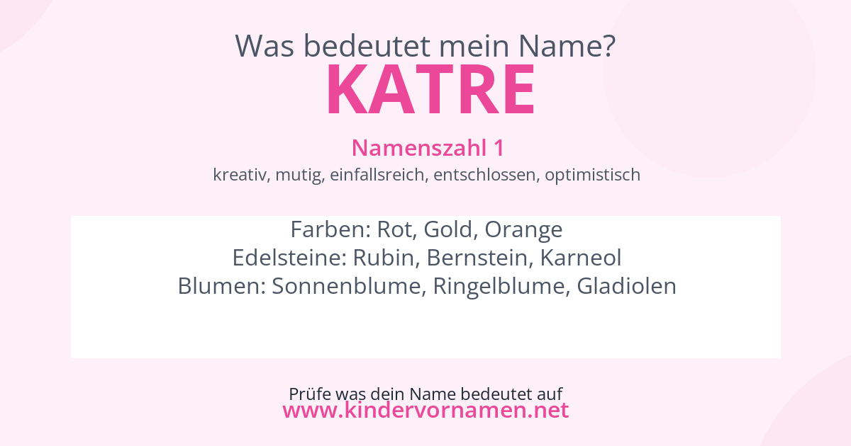 Was bedeutet der Name Katre?