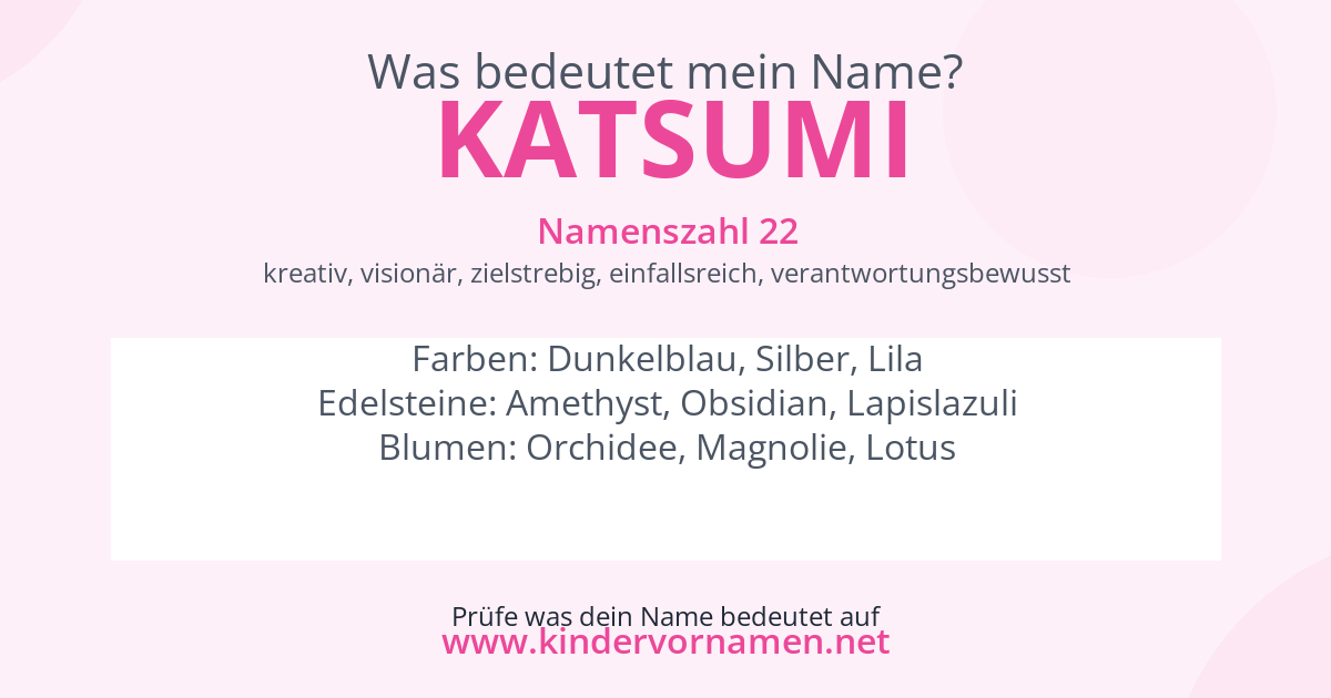 Was bedeutet der Name Katsumi?