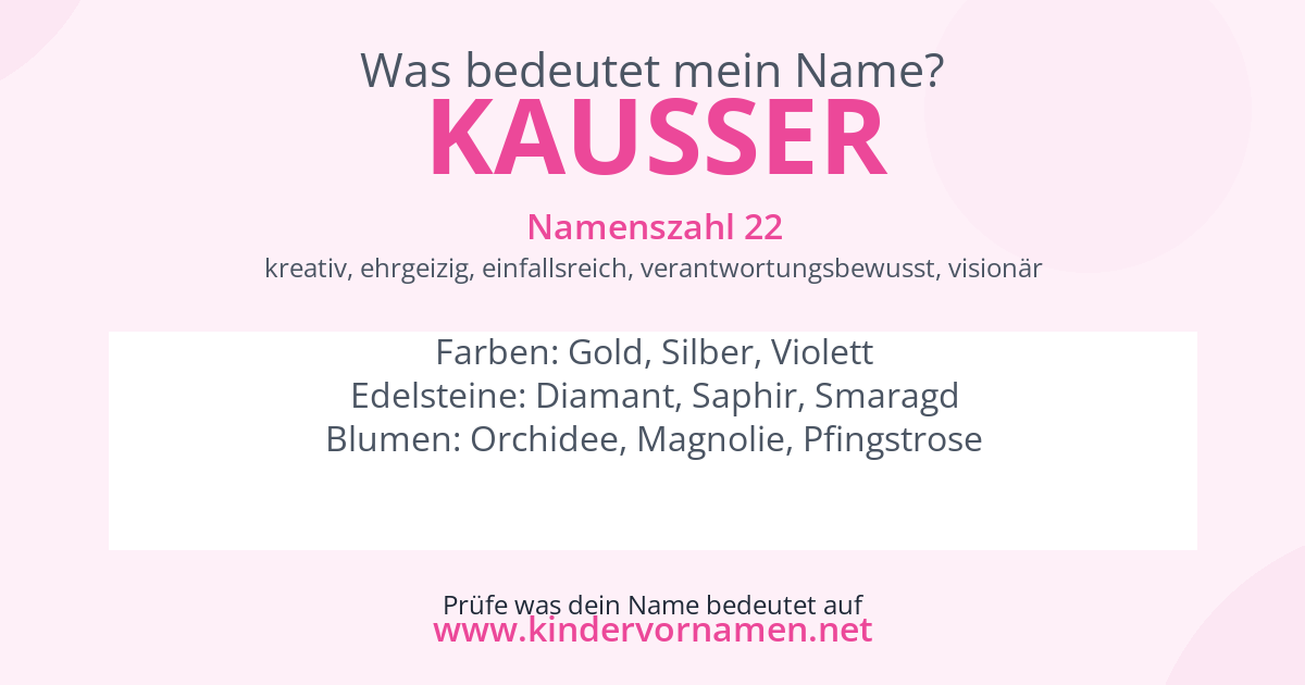 Was bedeutet der Name Kausser?