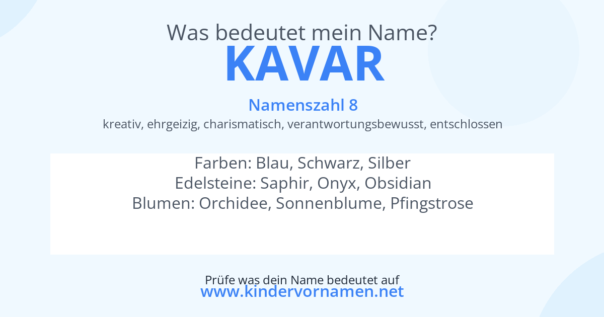 Was bedeutet der Name Kavar?