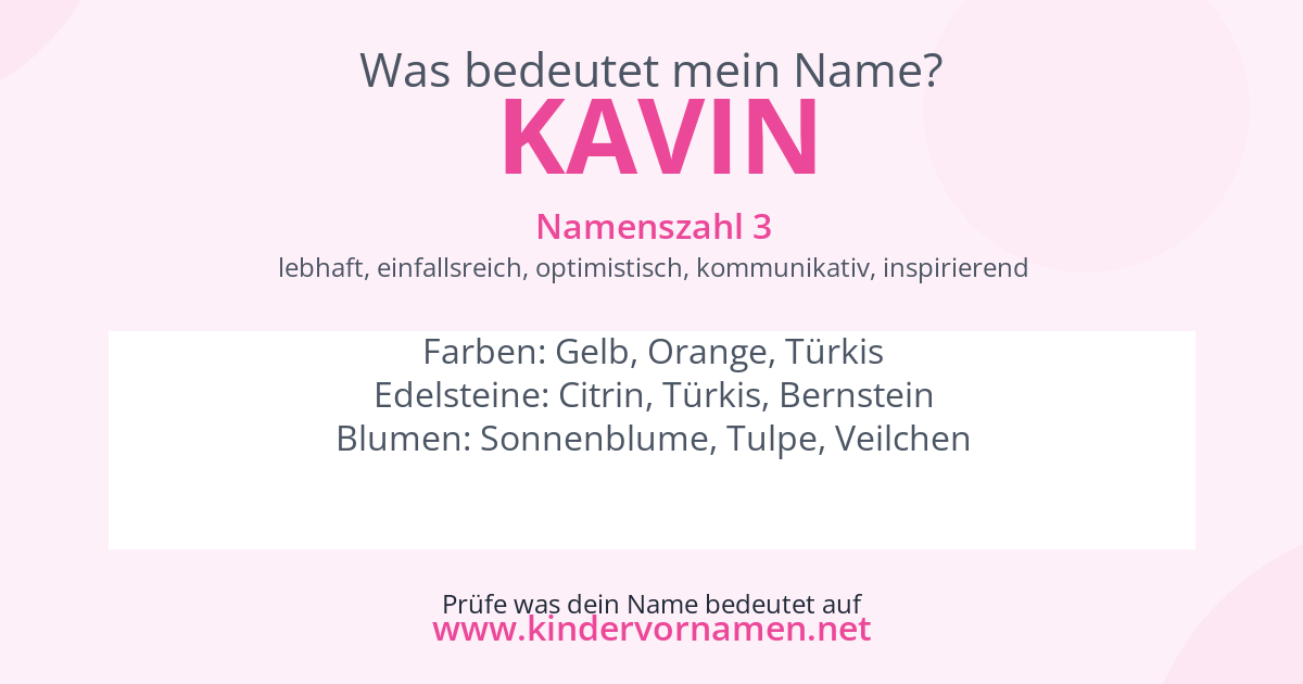 Was bedeutet der Name Kavin?