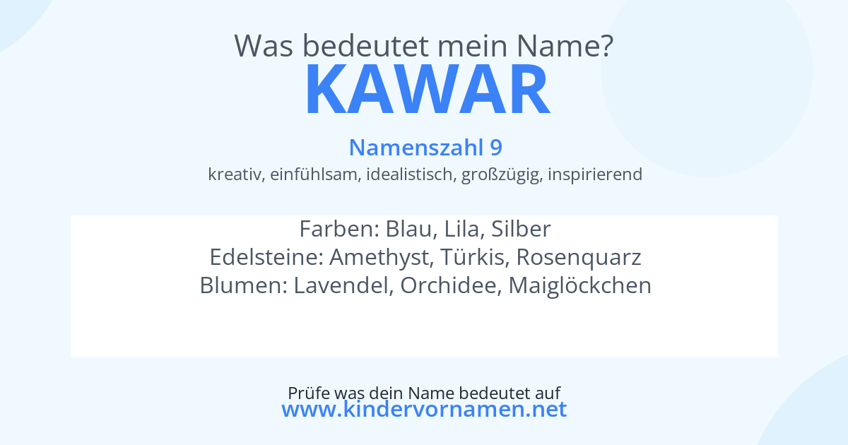 Was bedeutet der Name Kawar?