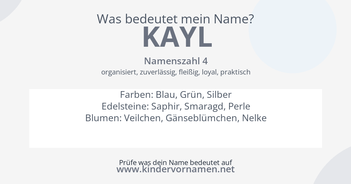 Was bedeutet der Name Kayl?