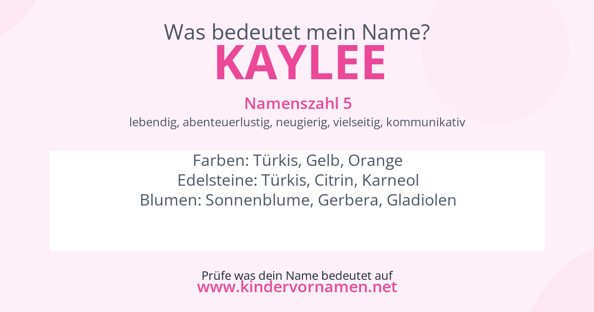 Was bedeutet der Name Kaylee?
