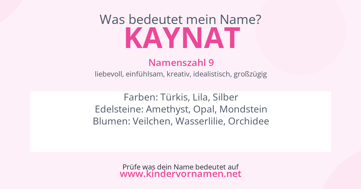 Was bedeutet der Name Kaynat?