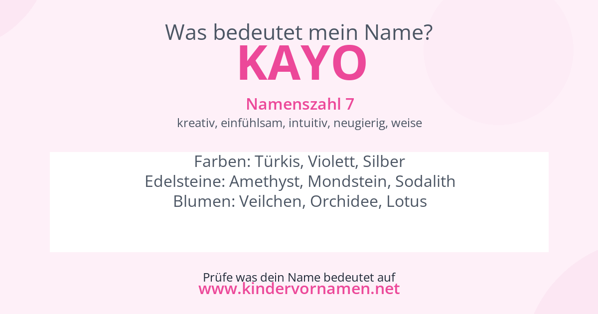 Was bedeutet der Name Kayo?
