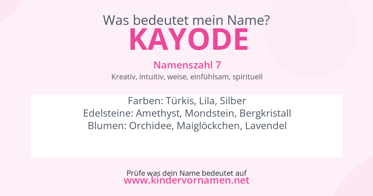 Was bedeutet der Name Kayode?