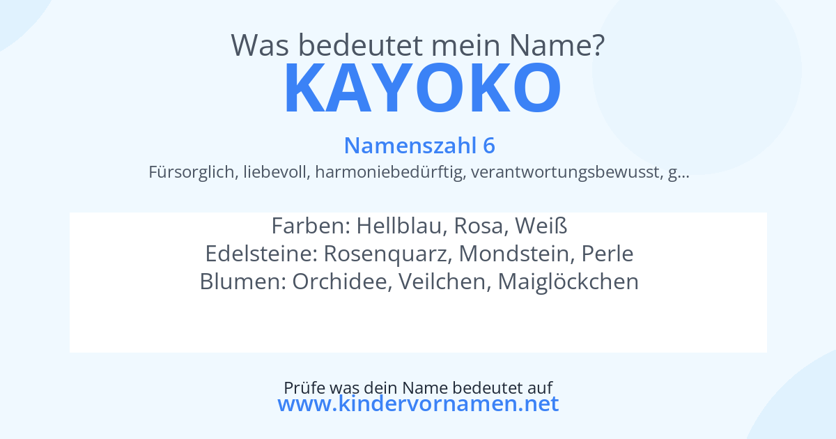 Was bedeutet der Name Kayoko?