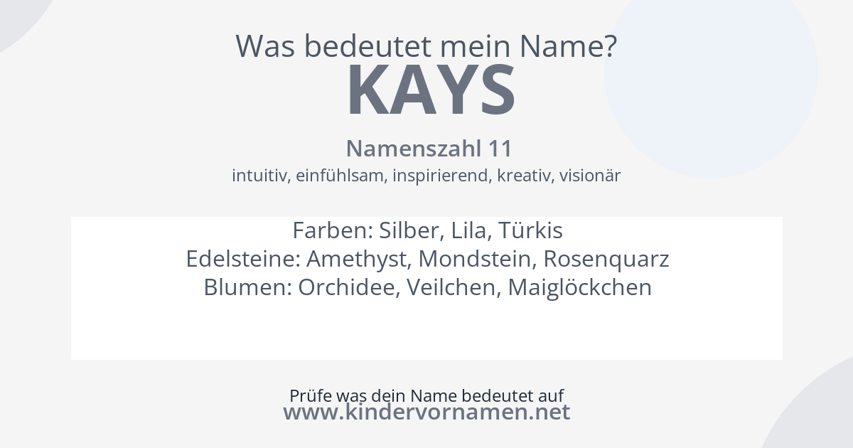 Was bedeutet der Name Kays?