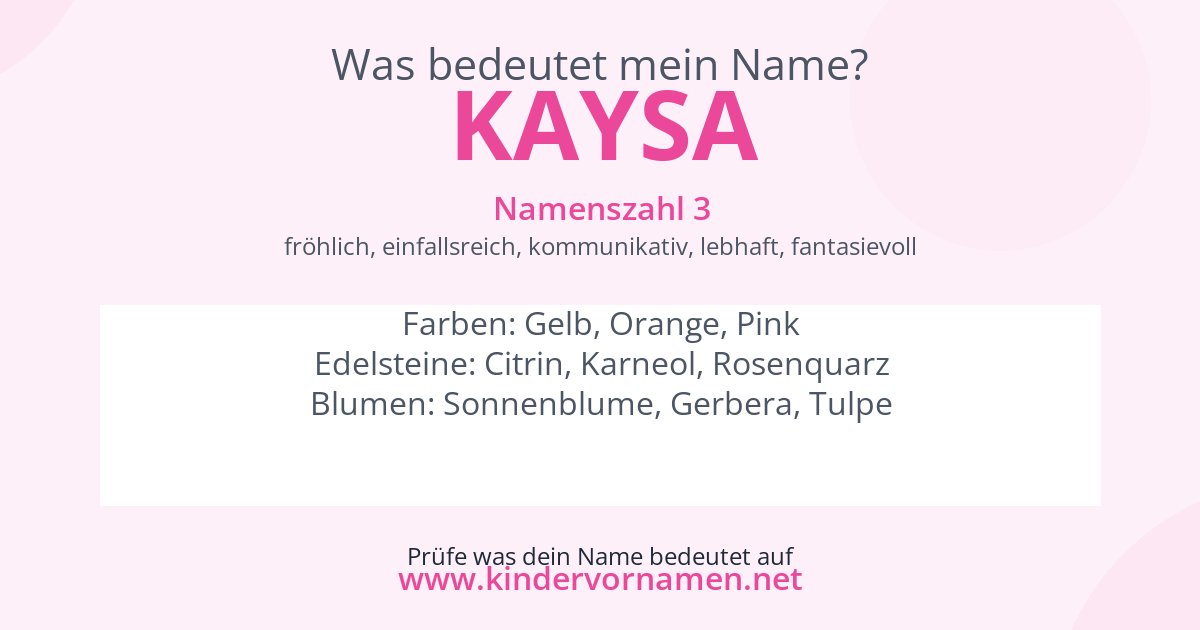 Was bedeutet der Name Kaysa?