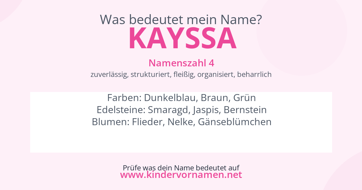 Was bedeutet der Name Kayssa?