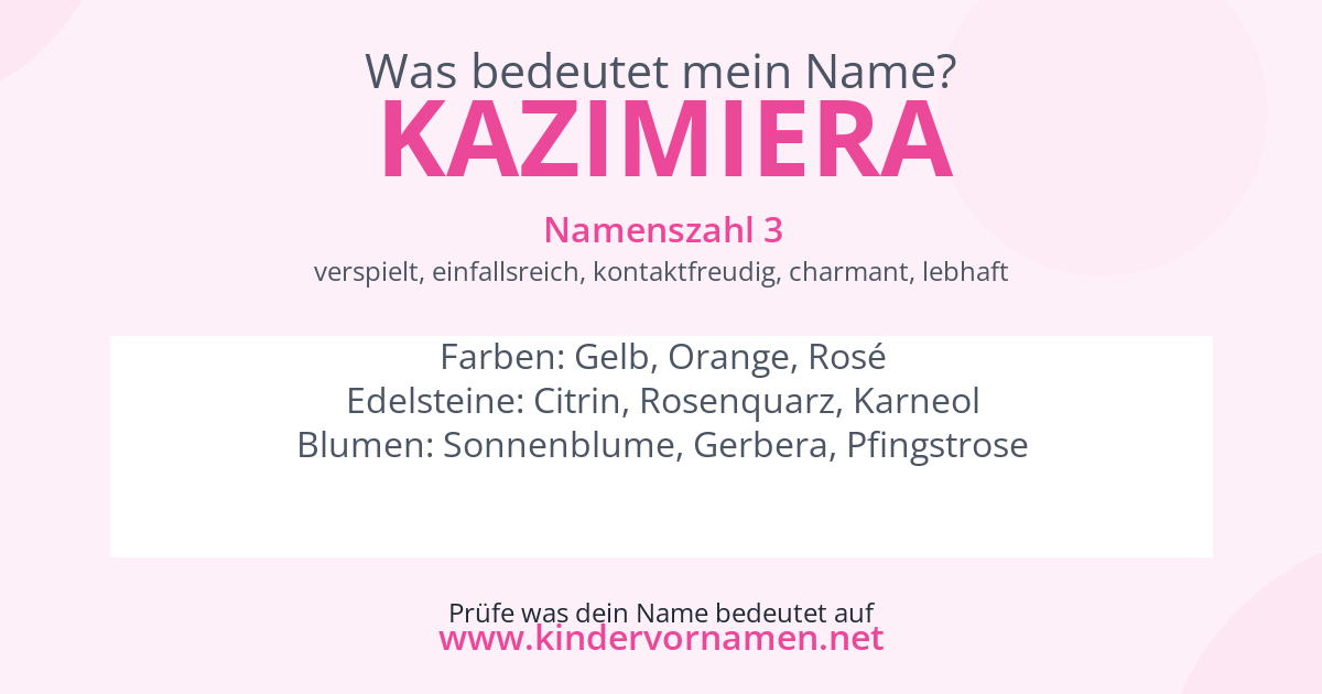 Was bedeutet der Name Kazimiera?